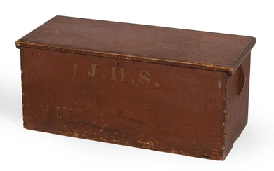 SMALL LIFT-TOP STORAGE CHEST 19th Century Height 15".