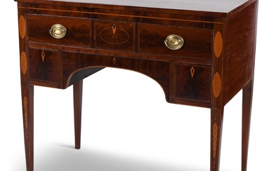 SOUTHERN FEDERAL INLAID MAHOGANY SIDEBOARD, EARLY 19TH CENTURY 34 1/2 x 37 1/4 x 21 in. (87.6 x 94.6 x 53.3 cm.)