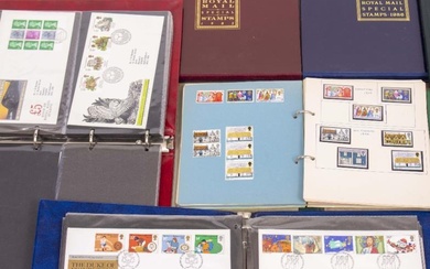 STAMPS to include two albums of British stamps, mostly...