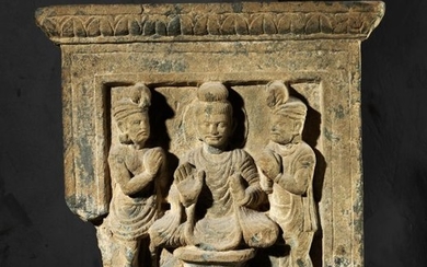 Scène de prédication Art du Gandhâra, ca… Calendrier Art Précolombien - Art d’Asie - Nouvelle… Lot n° 61