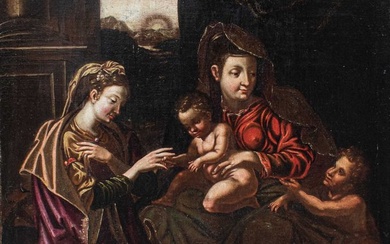 Scuola italiana (XVII) - Matrimonio mistico di Santa Caterina