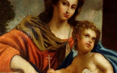 Scuola italiana del secolo XVIII, maniera di Carlo Maratta - Madonna col Bambino