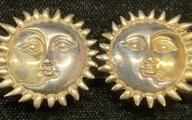 Sergio Bustamante Sterling Silver Sun/Moon Earrings