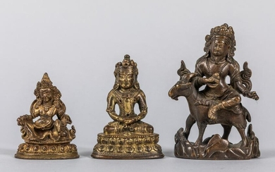 Set of 17-19th Tibetan Gilt Bronze Buddha