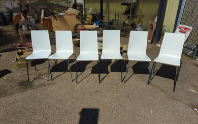 Set of 6 contemporary stackable dining chairs