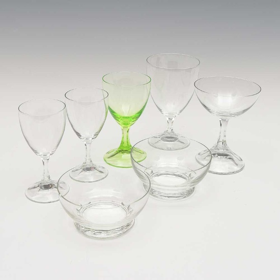 Set of seven glasses of the service "NM"...