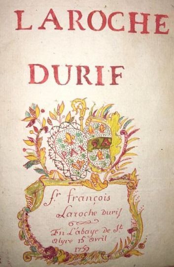 Sieur François Laroche Durif - Manuscrit Enluminé XVIIIéme - 1759