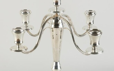 Silver 5-light candlestick