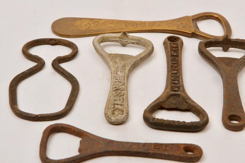 Six Antique and Vintage Advertising Bottle Openers