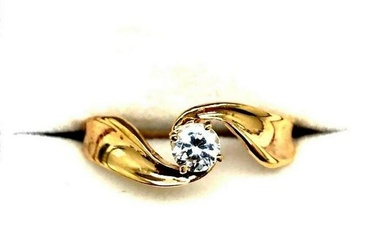 Size 9 Swarovski Crystals In 18KTGP Yellow Gold Electroplate Finish Ring