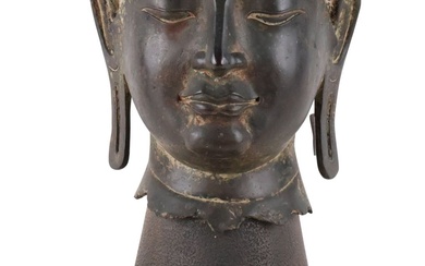South East Asian Bronze Head of Buddha