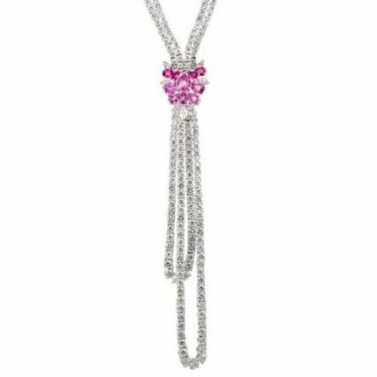 Stefan Hafner Diamond Necklace w/ Rubies & Sapphires in