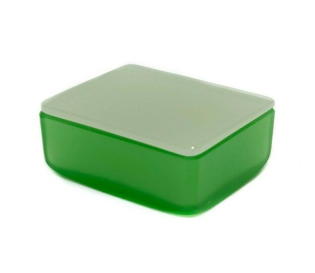 Steuben Green Jade Glass and Alabaster Cigarette Box