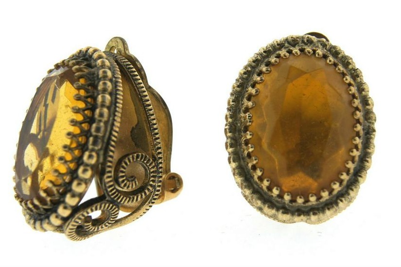 TIMELESS Whiting & Davis Co. Gold Plated & Yellow Stone