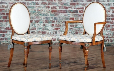 TWO ADAMS STYLE CHAIRS BALLOON FORM BACKS
