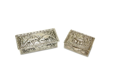 TWO CONTINENTAL SILVER BOXES, probably Italian