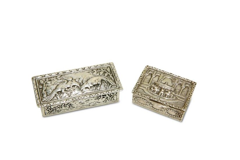 TWO CONTINENTAL SILVER BOXES, probably Italian