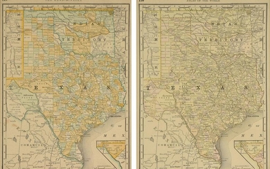 TWO VINTAGE MAPS, "Vertical Map of Texas," CHICAGO