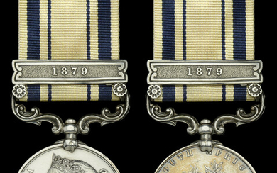 The Zulu War Medal awarded to Private D. Flannery, 2/3rd Foot, who...