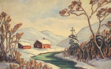 Theresa Rothstein ''Winter Landscape'' Oil