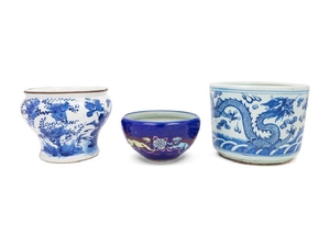 Three Chines Blue and White Porcelain Jars