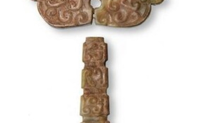 Three Chinese Jade Carvings, Warring States Period