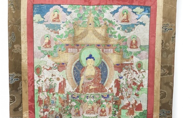 Tibet, a thangka depicting Buddha Shakyamuni, late 19th century