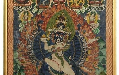 Tibetan Thangka of Tantric Ritual