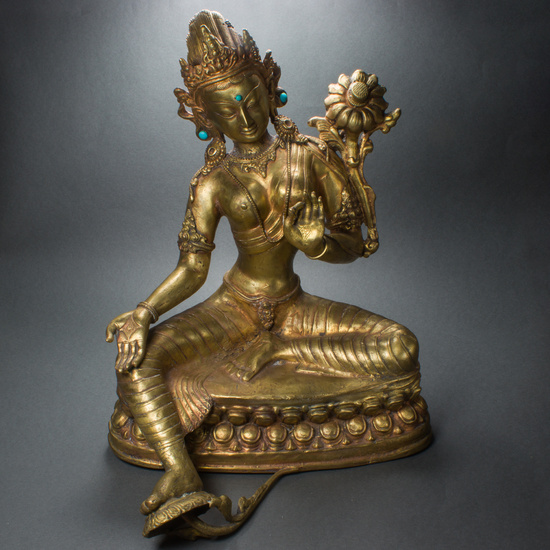 Tibetan bronze figure of White Tara