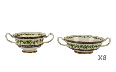 Tiffany Le Tallec Cream Soup Bowls & Saucers Sets