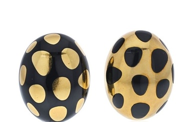 Tiffany & Co. 18K Yellow Gold Cummings Positive & Negative Earrings