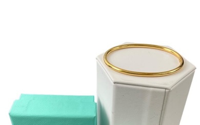 Tiffany & Co. 18K Yellow Gold Oval Bangle Bracelet with Box