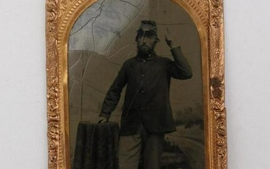 Tintype of Civil War Soldier-Interesting Pose