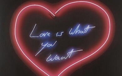 Tracey Emin CBE RA, British b.1963- Love Is What You Want, 2011; offset lithographic poster in colours on 250gsm silk finish wove, signed in silver pen, from the unnumbered edition of 500, published by Emin International, London, sheet 70 x 50cm...