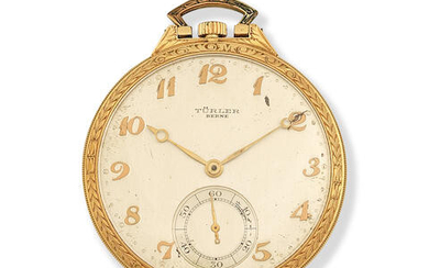 Türler, Berne. An 18K gold keyless wind open face pocket watch