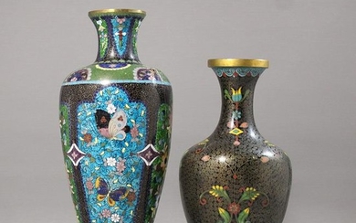 Two [2] Assorted Oriental Cloisonne Urn / Vase