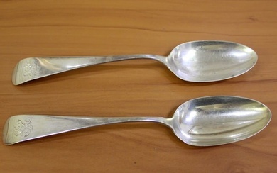 Two Antique Sterling Silver Serving Spoons