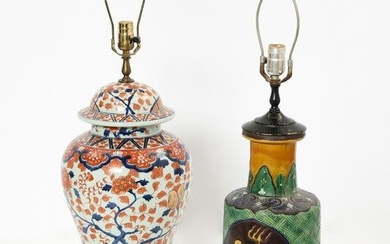 Two Asian porcelain table lamps