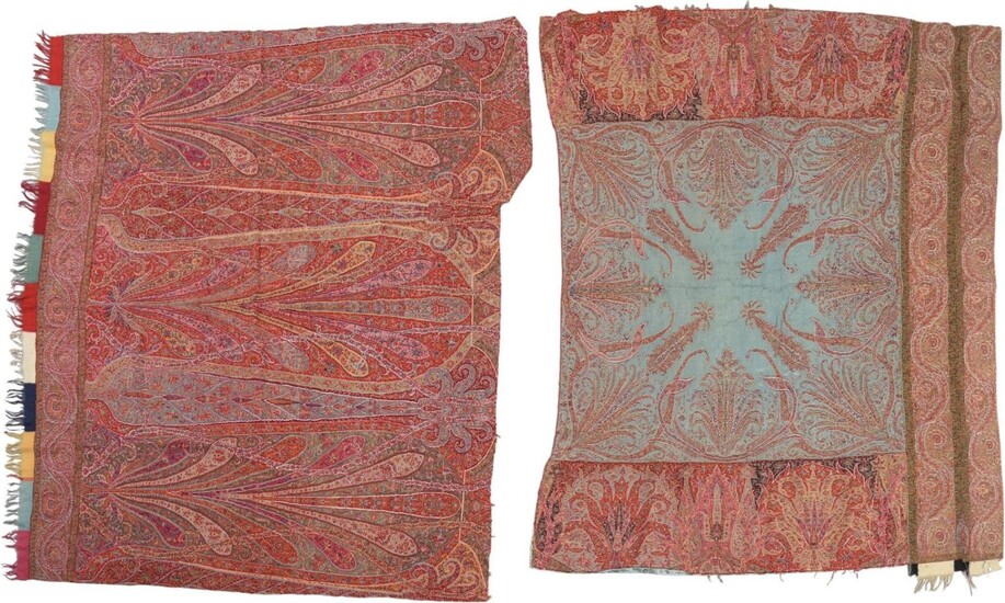 Two Embroidered Paisley Fragments