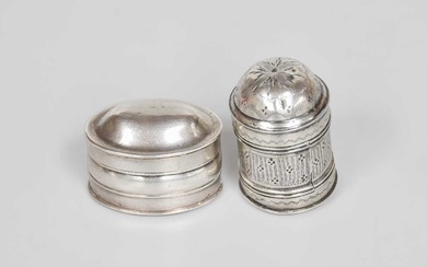 Two George III Silver Nutmeg-Graters, One by Samuel Pemberton, Birmingham,...