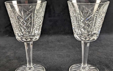 Two Retired Waterford Crystal Clare Cut Goblets
