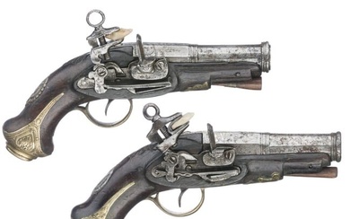 Two Spanish miquelet traveller's pistols, late 18th century