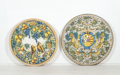 Two large Faience chargers