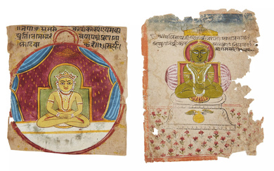 Two paintings of a seated Jain Tirthankara, Rajasthan or Gujarat,...