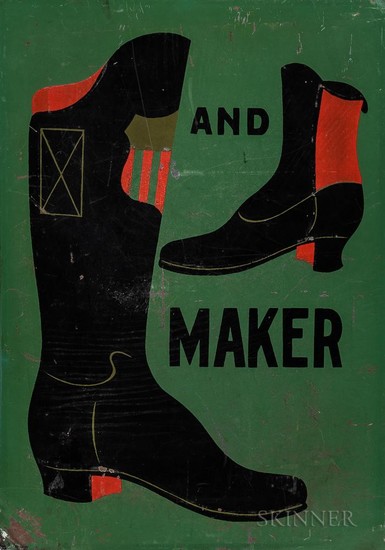Two-sided Painted Metal Boot and Shoemaker Trade Sign