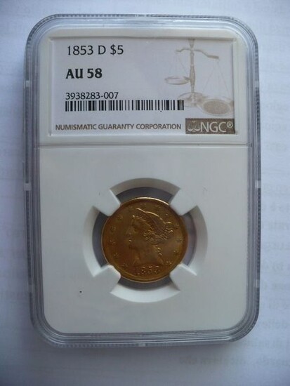 USA - 5 Dollar 1853-D Coronet Head - Gold