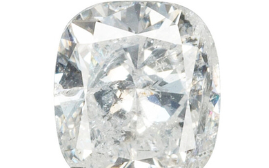 Unmounted Diamond The cushion-shaped diamond measures 6.85 x 6.05...