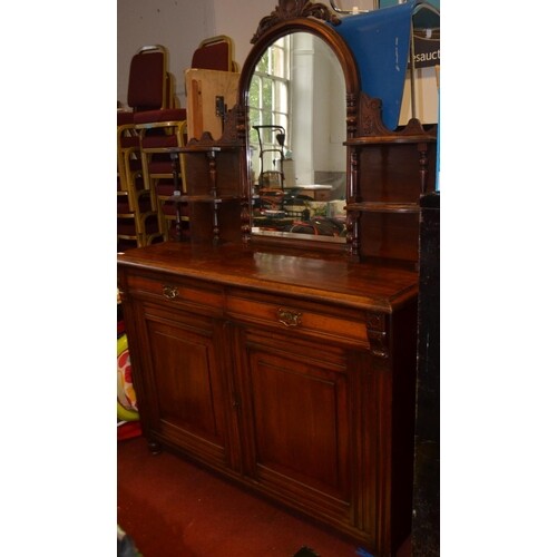 VICTORIAN SCOTTISH DRESSER in mahogany with two drawers over...