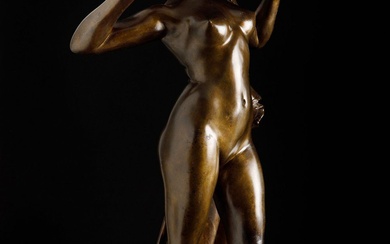 VICTORIEN ANTOINE BASTET (Bollène, France, 1852 - 1905). "Le réveil" 1899. Bronze patiné Signé et...