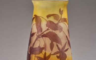 A vase with fuchsias, Emile Gallé, Nancy, c. 1925